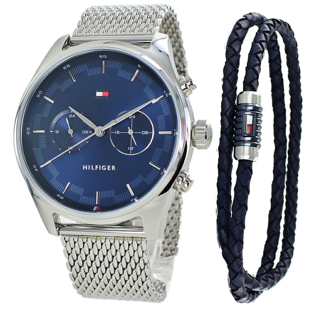 箱ボロ・BOX訳あり トミーヒルフィガー 腕時計 手表 メンズ 男性 アクセサリーセット ギフトボックス レザーブレスレット付き かっこいい 父 おしゃれ ブランド 感謝 誕生日 男友達 ギフト 贈