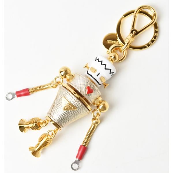 キーリング/キーホルダー ユニバーサルコラボ PRADA フランケンシュタイン キートリック ロボット ホワイト/レッド アウトレット