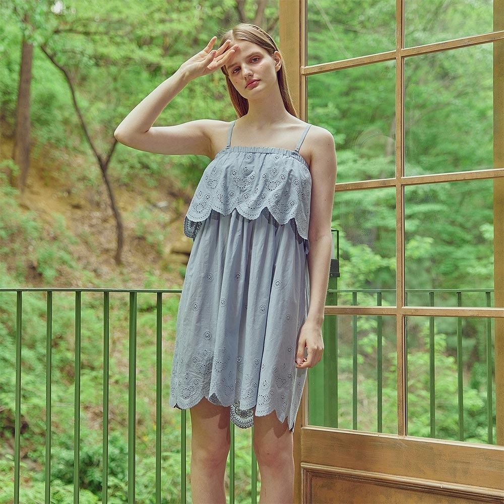 BALCONY [4534-BCUHO] [キャップ内蔵] モルディブトップワンピースブルー