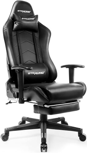 色：ブラック GTRacing(ジーティーレーシング) ゲーミング レーシングチェア オットマン付き 18,591円