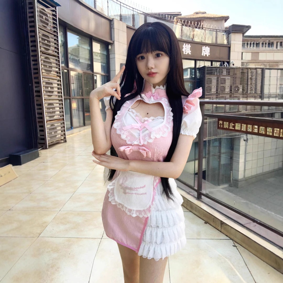 2025年新入荷中国風改良民族風スーツスカートメイド服チャイナドレスCOSドレスネットセレブローブ