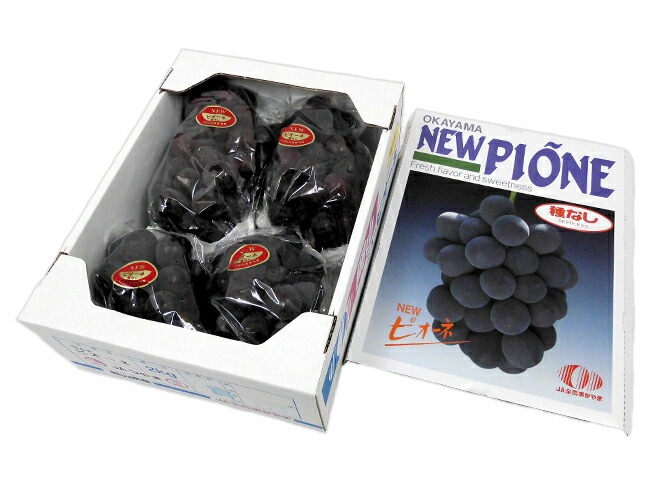 岡山産 =種なしニューピオーネ= 3-6房前後 約2kg ちょっと訳あり 化粧箱 ぶどう　予約 9月以降