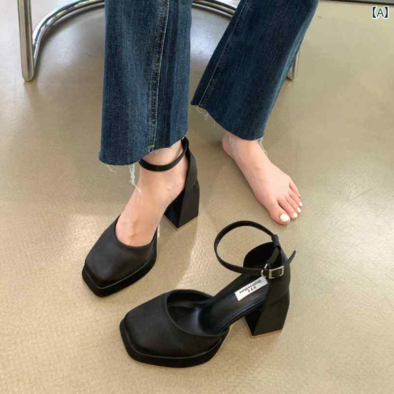 【激安本日限定】ハイヒール レディース パンプス 美脚 厚 メリージェーン トゥ 厚 サンダル 厚 ブライドメイド ウェディングシューズ 防水 靴 スクエアトゥ T ステージ シューズ