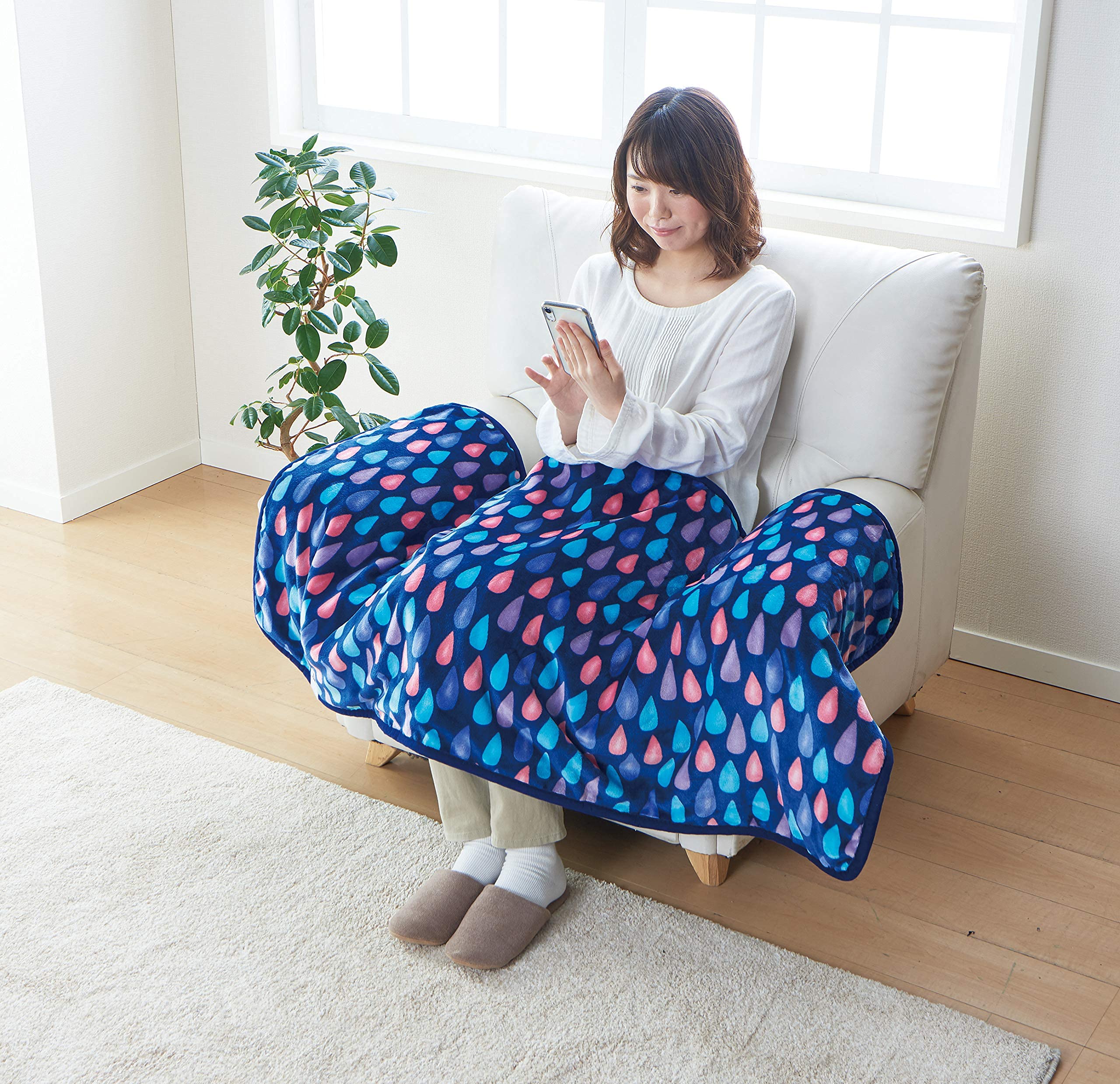 Sugibo(スギボー) 洗える あったか 電気ブランケット 日本製 電気ひざ掛け パーソナルサイズ 70×140 切り忘れ防止タイマー付き SB20B12(MB)ミッドナイトブルー