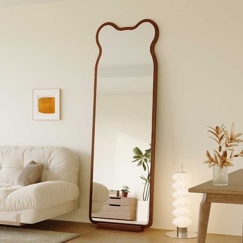 クマの全身鏡姿見女性の寝室ins床鏡家庭用試着鏡壁掛式大きな鏡
