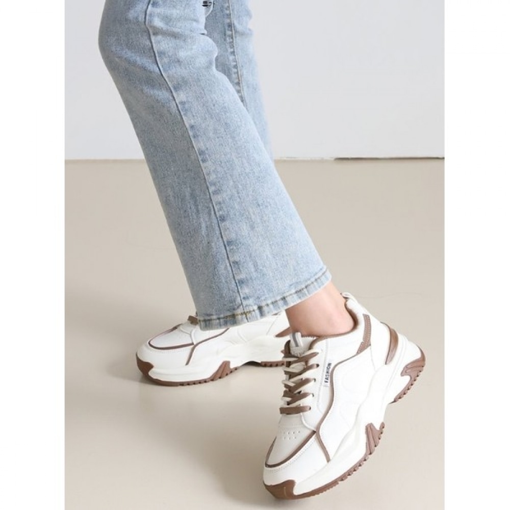 [Ninas Paris] ツートンカラーのレースカラーラインスニーカー