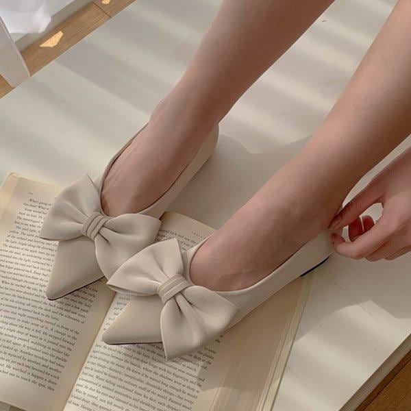 女性の秋のリボンの靴フラットシューズローファー