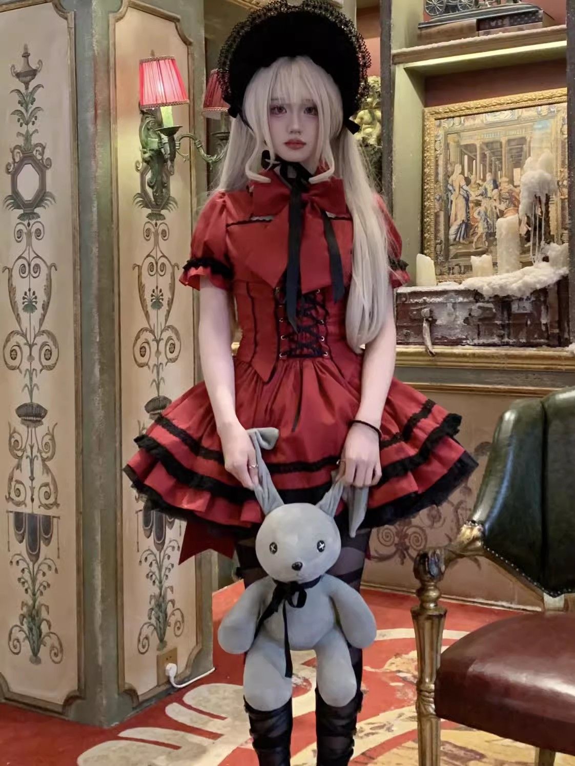 ダークネス ゴシック ドール ロリータ ロリータ ドレス マントセット パーティー