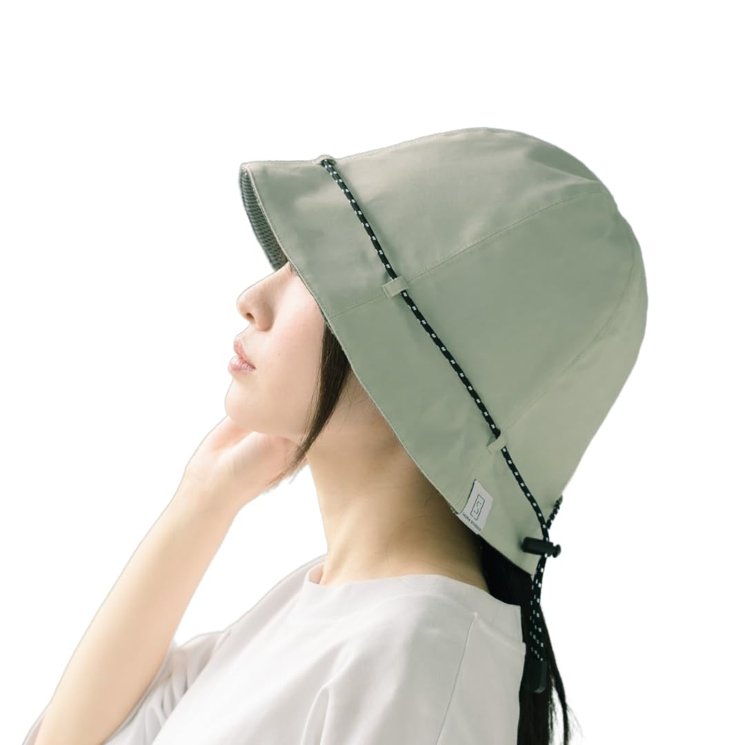 [SAUNA STUDIOS] ナイロン メッシュ 2重構造 サウナハット 軽量 95グラム 撥水 巾着バッグ おしゃれ 2重構造 速乾 洗濯可能 カンタン 機能性サウナハット