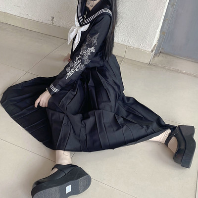 神北JKオリジナル神明便り正規版JK制服不良ロングスカートダーク乙女服セット