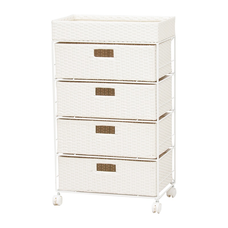 HAGIHARA(萩原) RAN-2412WH ランドリーチェスト(ホワイト・幅50.5×奥行30.5×高さ85cm) RAN2412WH