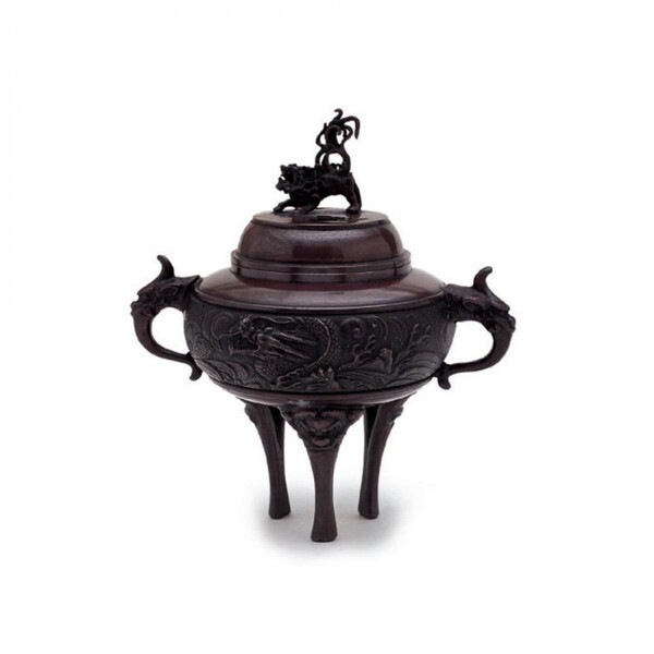 香炉 龍地紋 高岡銅器 79713