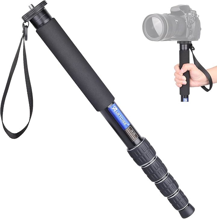 アルミ カメラ 一脚 32.4ｍｍ最大管経 5段ナット式伸縮 165cmコンパクト軽量 旅行 トラベル モノポッド DSLR/ビデオ/カムコーダー適用 最大耐荷重13キロ 5,526円