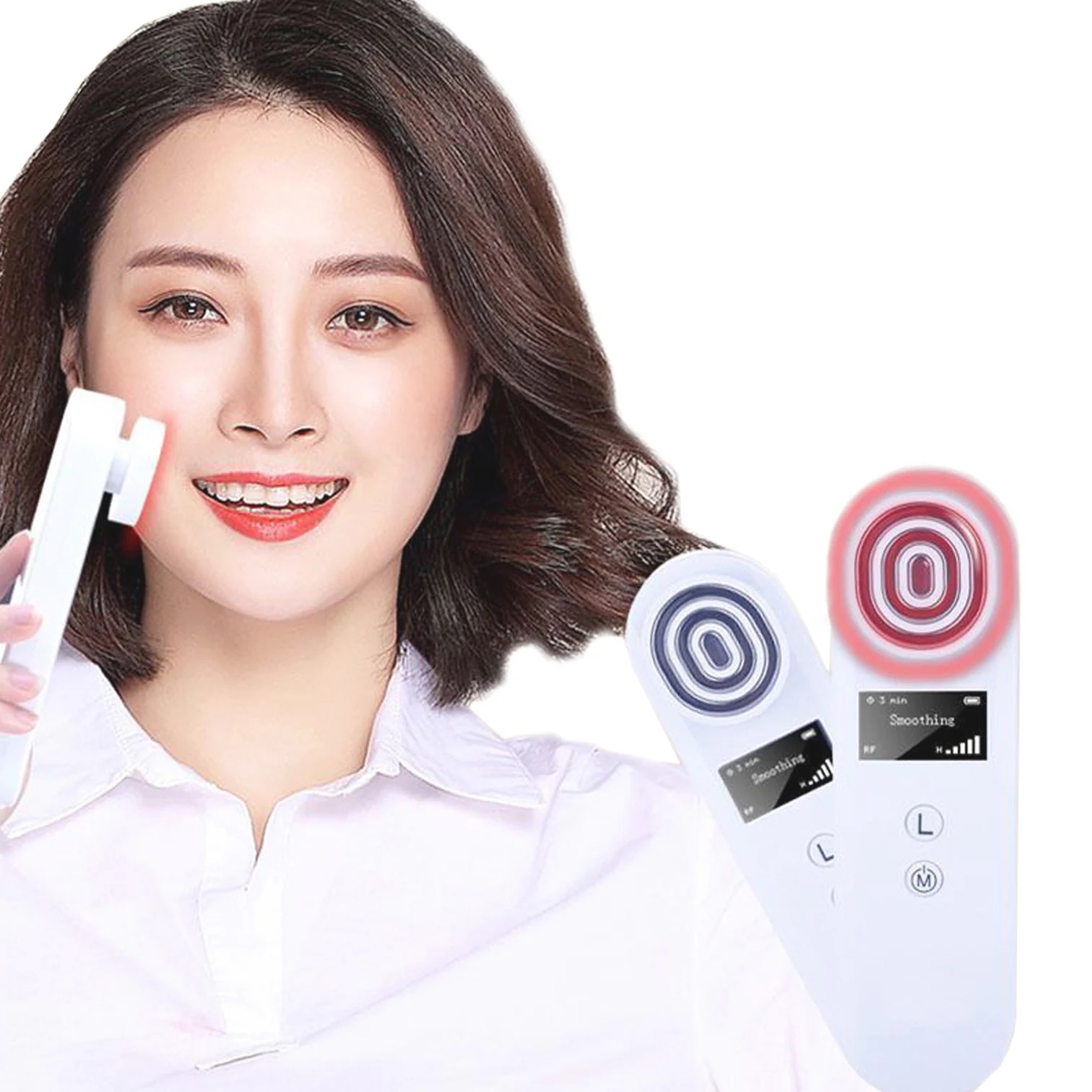 【爆発品】RFラジオ波 温冷高周波美顔器 毛穴汚れ取り イオン導入 導出 EMS クレンジング 冷却モード 美肌 しわ たるみ ハリ 弾力