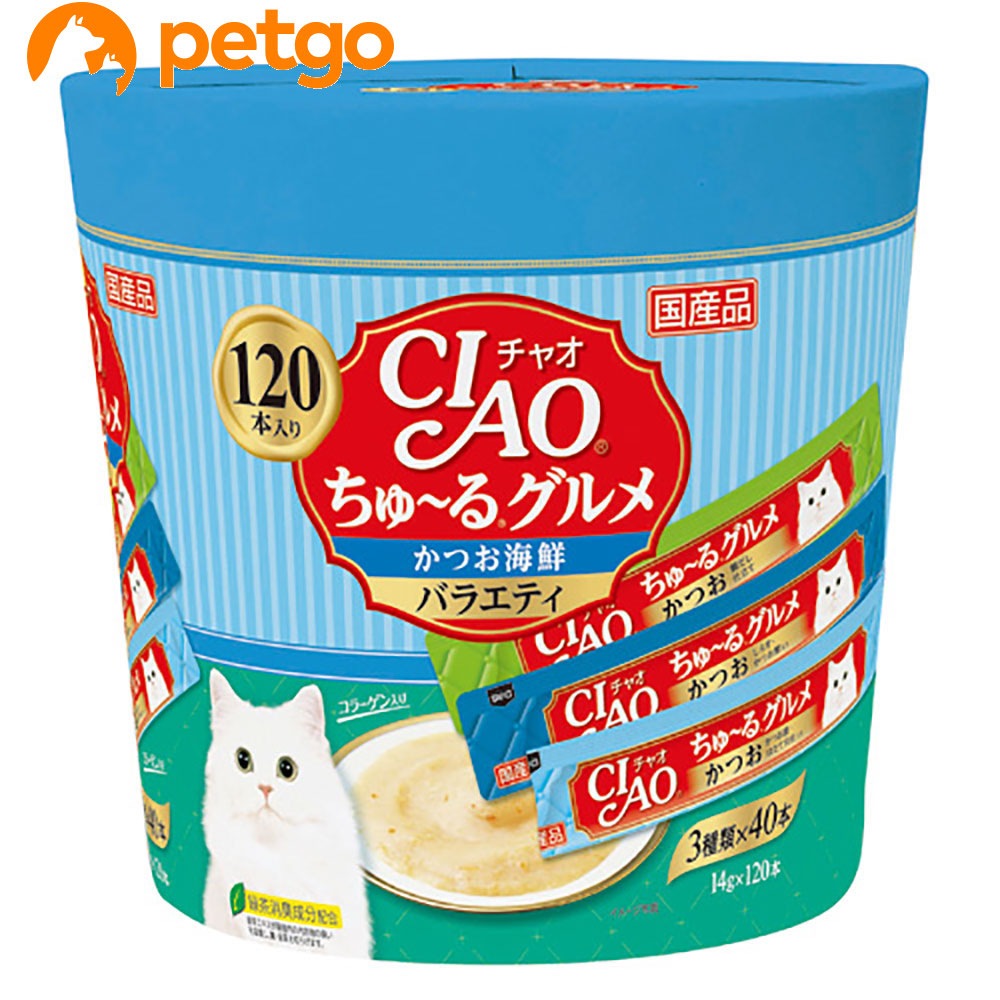 CIAO(チャオ) ちゅ～るグルメ かつお海鮮バラエティ 120本入り