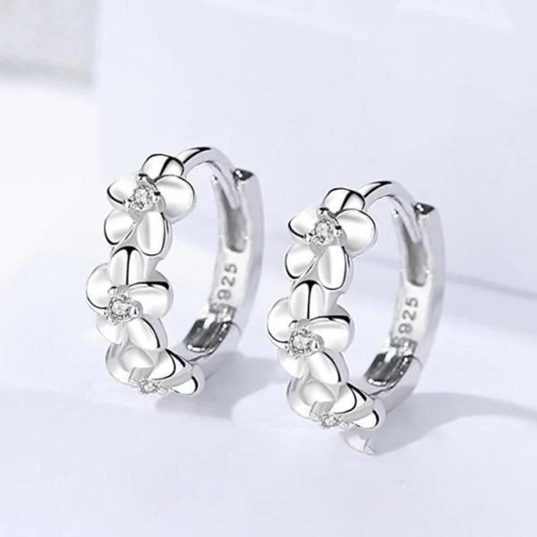 ピアス レディース エタニティピアス お花 フラワー リング ダイヤ シルバー プラチナ仕上げ c 人気 女性 妻 彼女 母の日 母の日ギフト