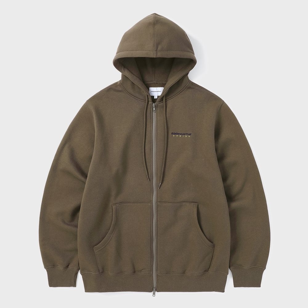 ディス・イズ・ネヴァー・ザット DSN ロゴジップアップパーカーブラウン