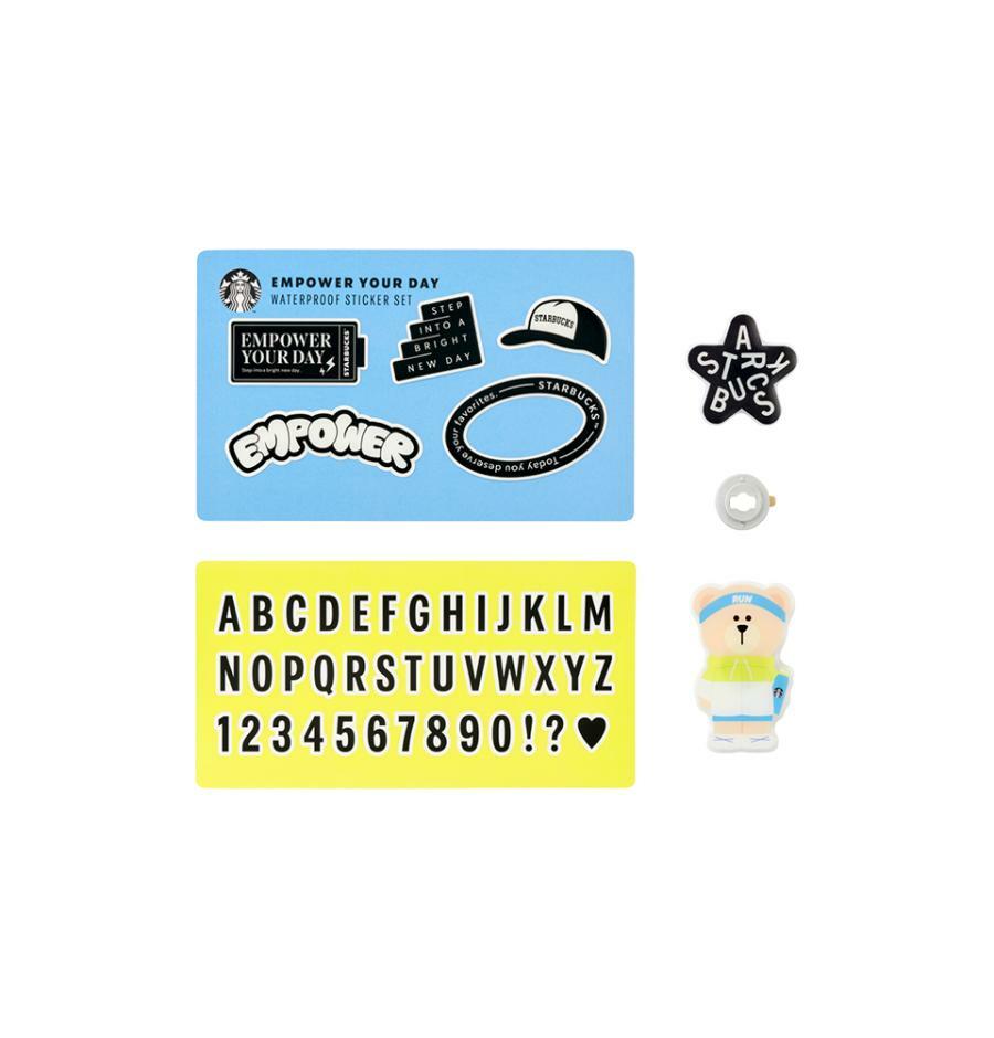 アクティブ タンブラー 飾り セット (ペンダント2種, レタリングステッカー3枚) 韓国スターバ グッズ