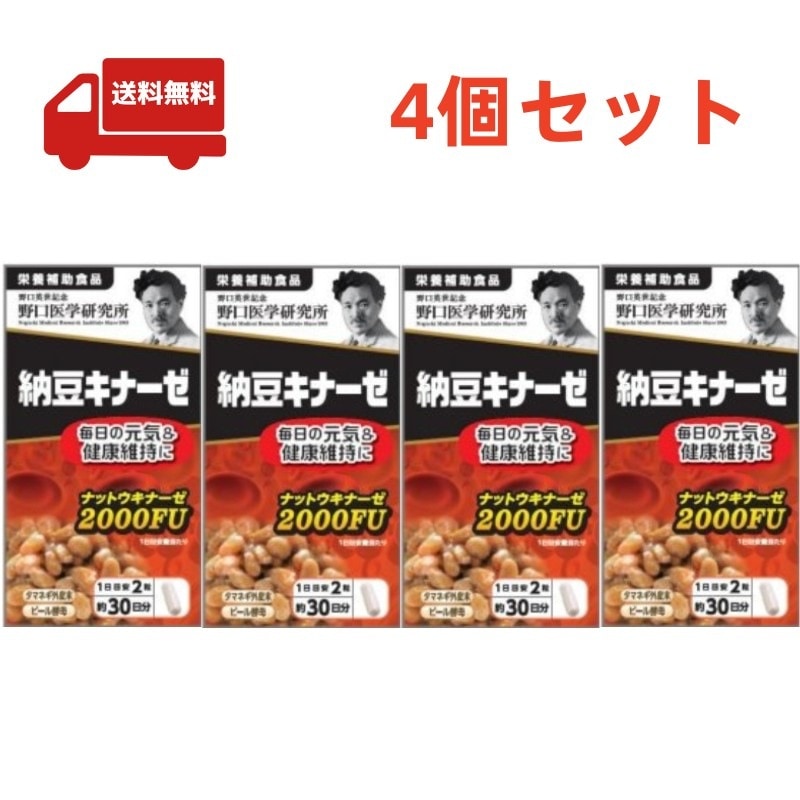 4個セット【野口医学研究所】 納豆キナーゼ (240mg60粒) 約30日分【栄養補助食品】