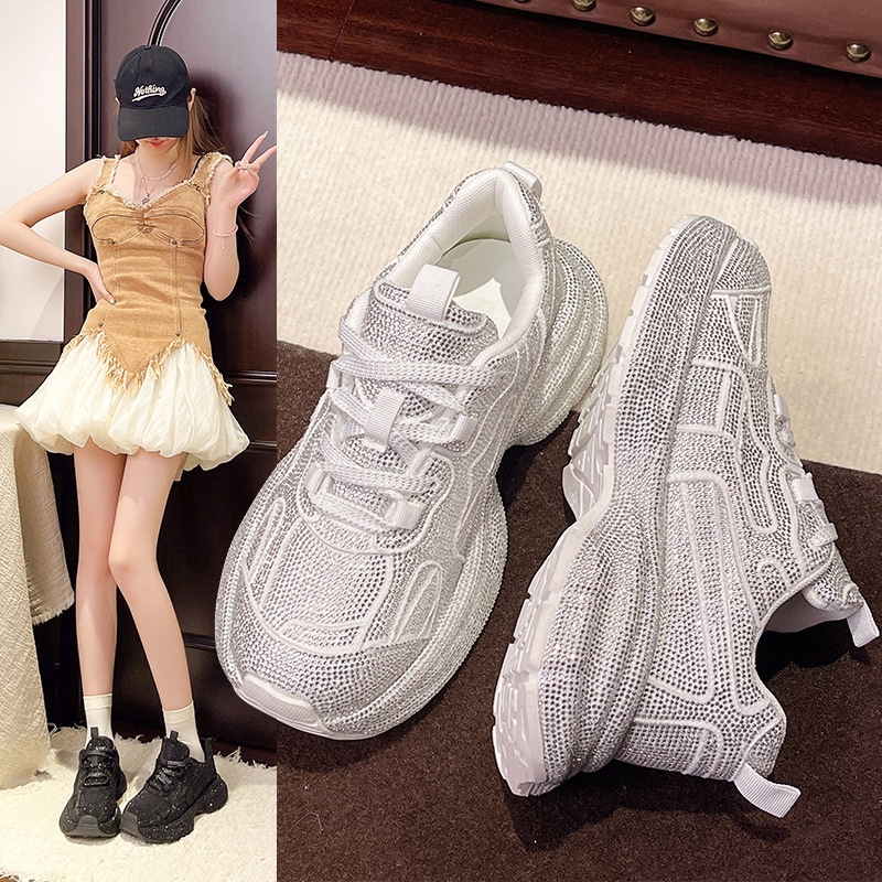 星条旗の厚底ストリートスタイルダッドシューズレディース2025年春新作トレンドファッションカジュアルシューズ