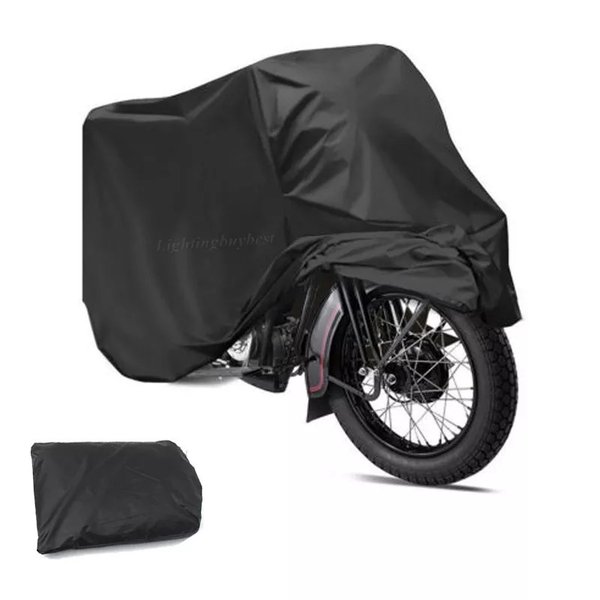 黒 オートバイカバーxl 防水 屋外 自転車 atv 雨 保護 245x105x125cm 収納バッグ付き