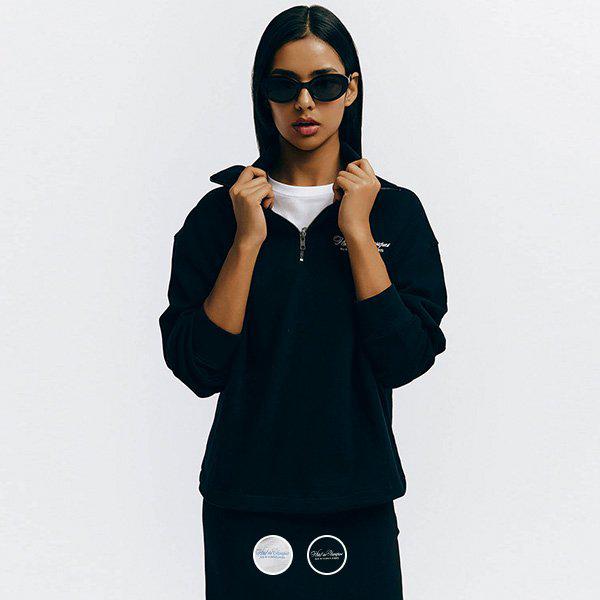 [] 324911 女性用アンブラッシュドテリーハーフジップアップ