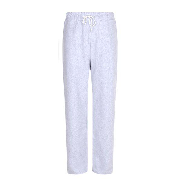 メンズ春秋 チュリ セミワイド バンディングパンツ NE-PTA-Q003-白メランジ