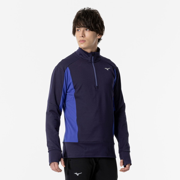 MIZUNO ミズノ ウォーマライトハーフジップシャツ オーロラ メンズ ランニング ランニングシャツ J2MCA50512
