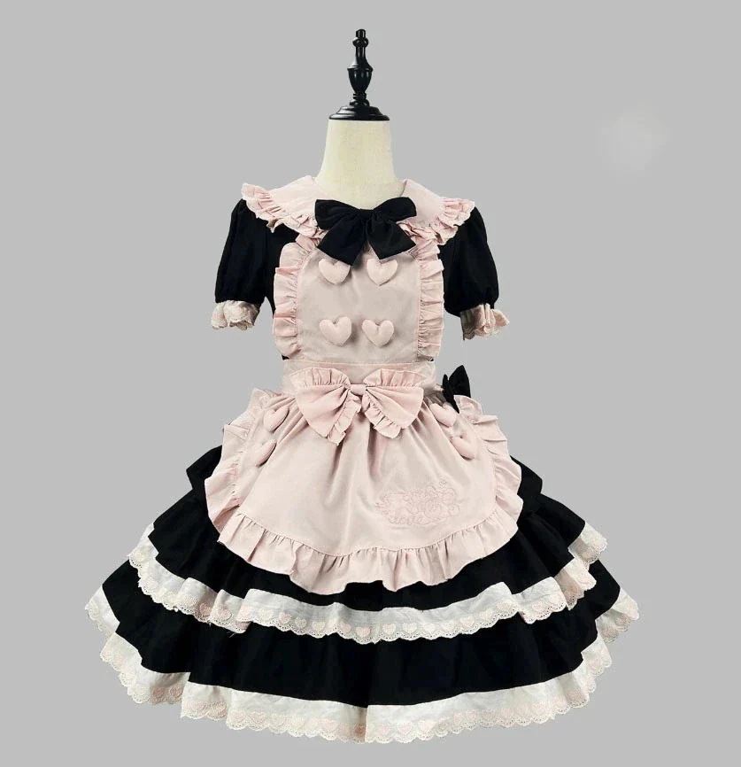 【2025新作入荷】レディース メイド 仮装 衣装 半袖 ワンピース 蝶結び ハート ハロウィン コスプレ 女性 かわいい ハロウィンコスプレ ワンピース レディース 大人 ハロウィン仮装 コスプレ衣