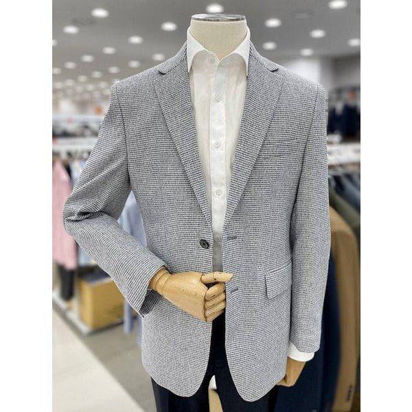 メンズリネン混紡ミニハウンドトゥースチェック夏カジュアルコンビジャケット_JK