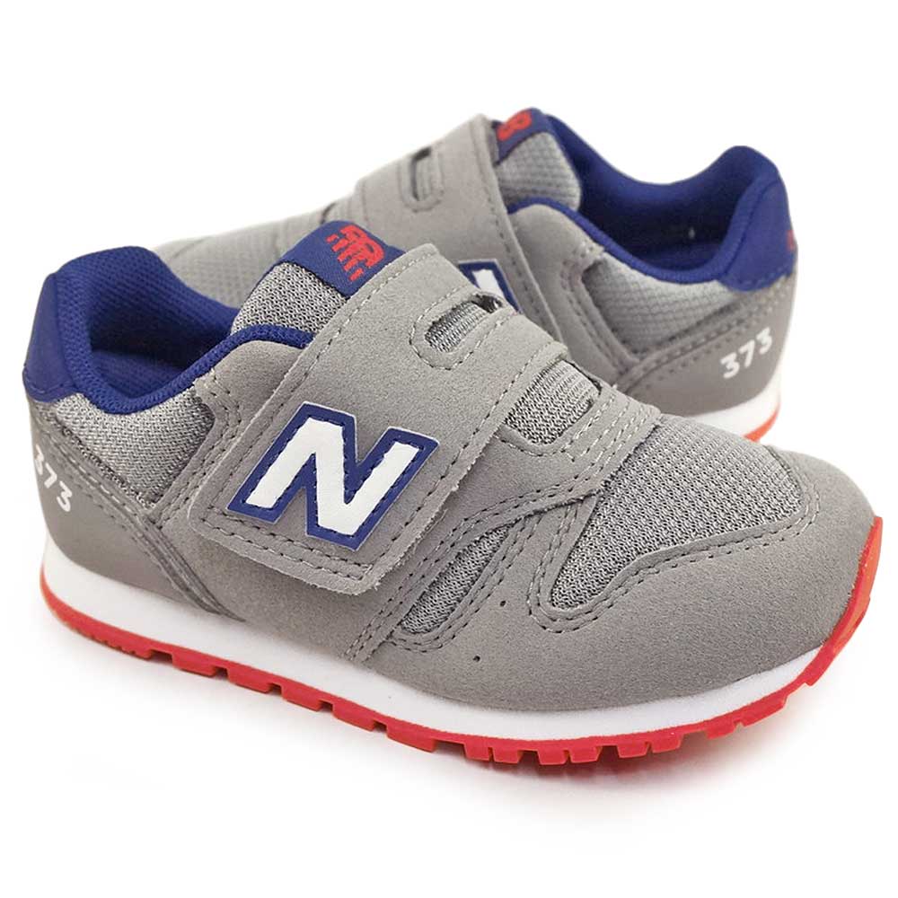 IZ373 PA2 グレイ キッズ 子供靴 シンプル マジックテープ ベビー スニーカー