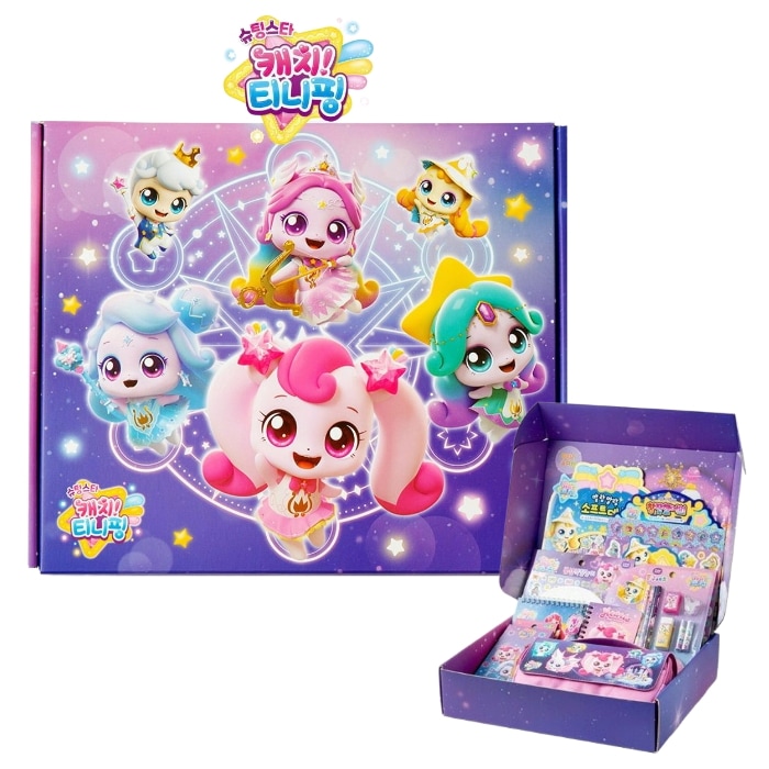 シューティングスター キャッチ ティニピン プレミアム 文具 セット ハチュピン 鉛筆 色鉛筆 サインペン ペンケース 手帳 塗り絵 ステッカー