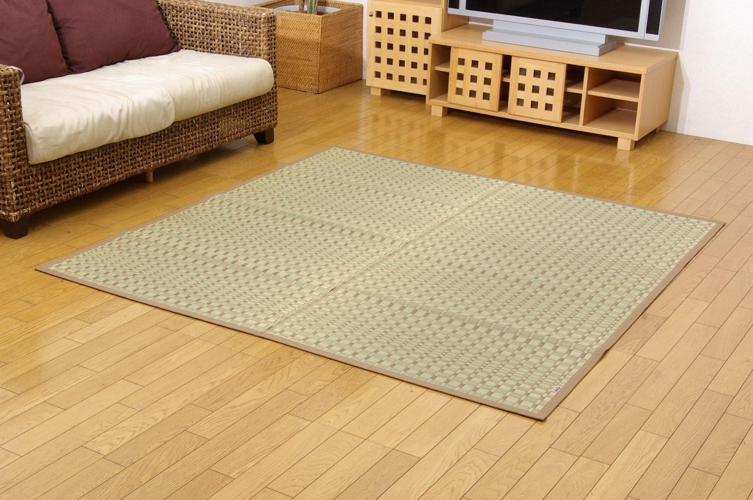 ラグ カーペット 奥丹後 本間2畳 約191×191cm ベージュ 日本製 #4412912