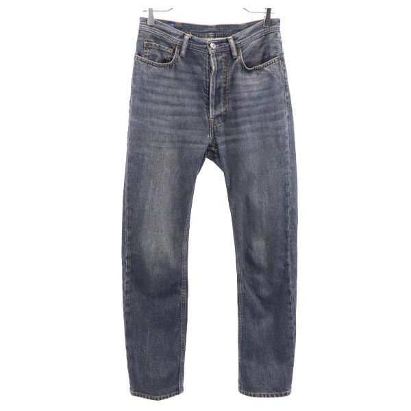 BlaKonst イタリア製 ストレートデニムパンツ w24 ブラック系 ボタンフライ ジーパン レディース
