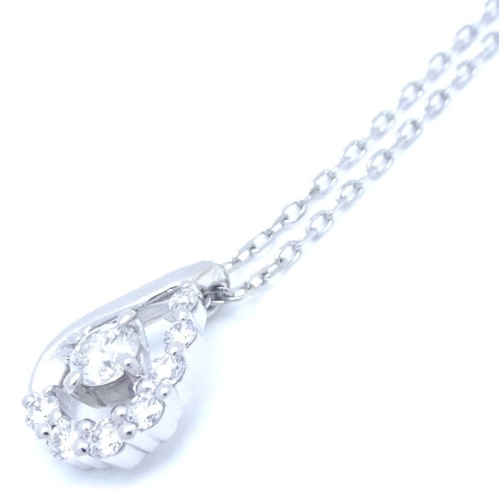 ダイヤモンド ネックレス ティアドロップモチーフ Pt850プラチナ/291392【中古】