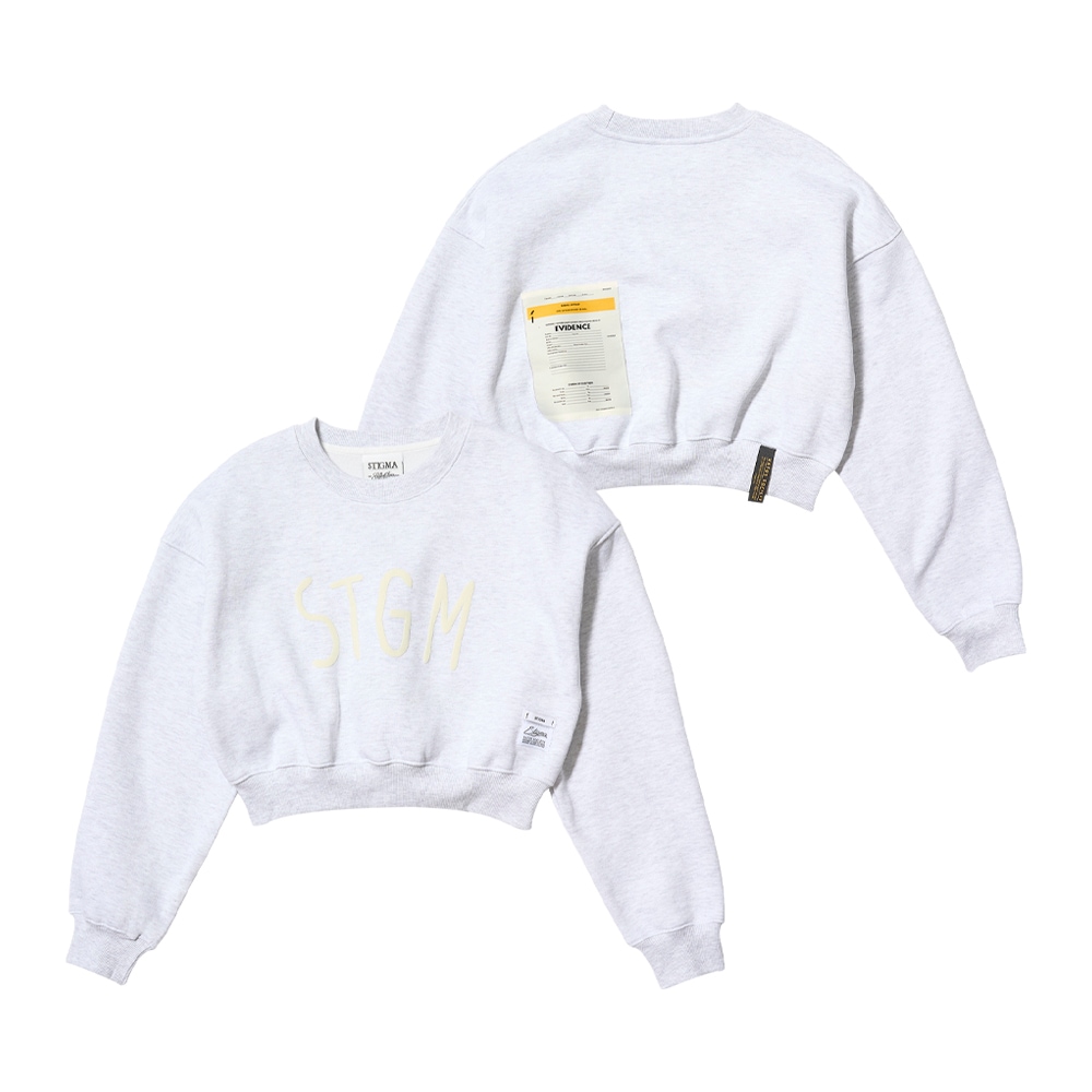 STGM CROPED CREWNECK(FEMALE) WHITE MELANGE