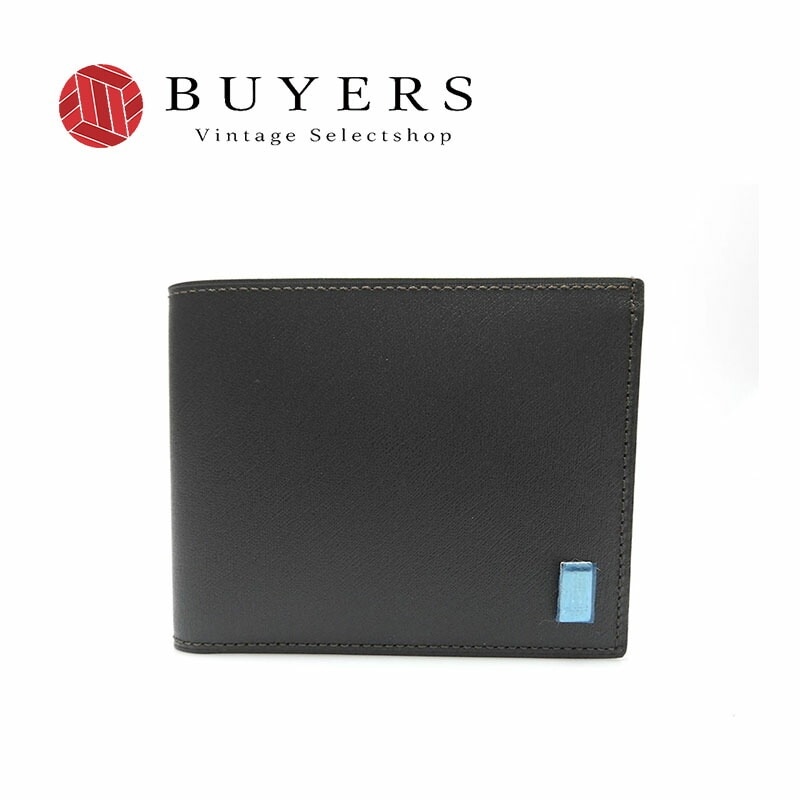 中古 【未使用】 ダンヒル DUNHILL 二つ折り財布 レザー ダークブラウン メンズ 男性 MENS Sランク Wallet【中古】