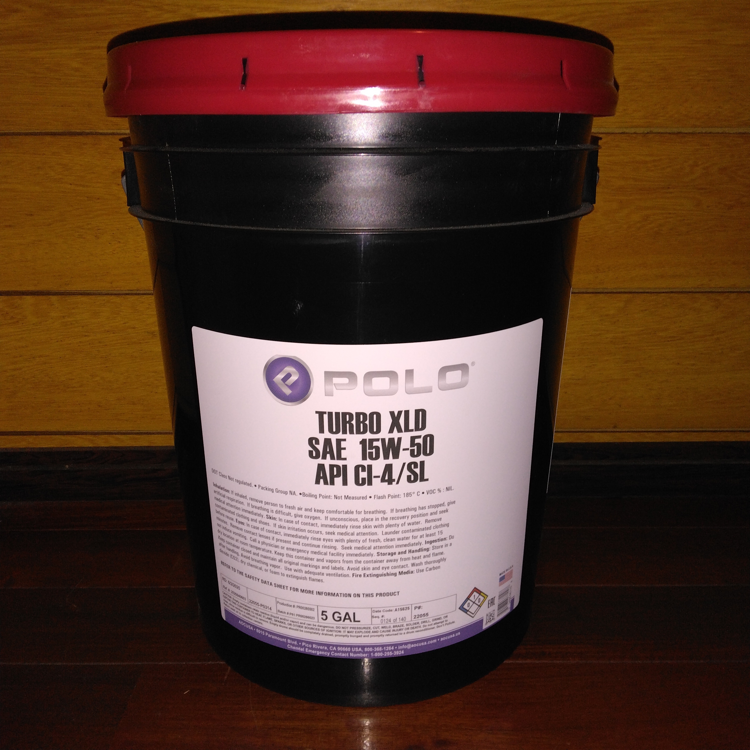 POLO Lubricants（ポロ ルブリカンツ）「TURBO XLD」 SAE: 15W-50 API: CI-4/SL ペール缶 18.9L 5gallon