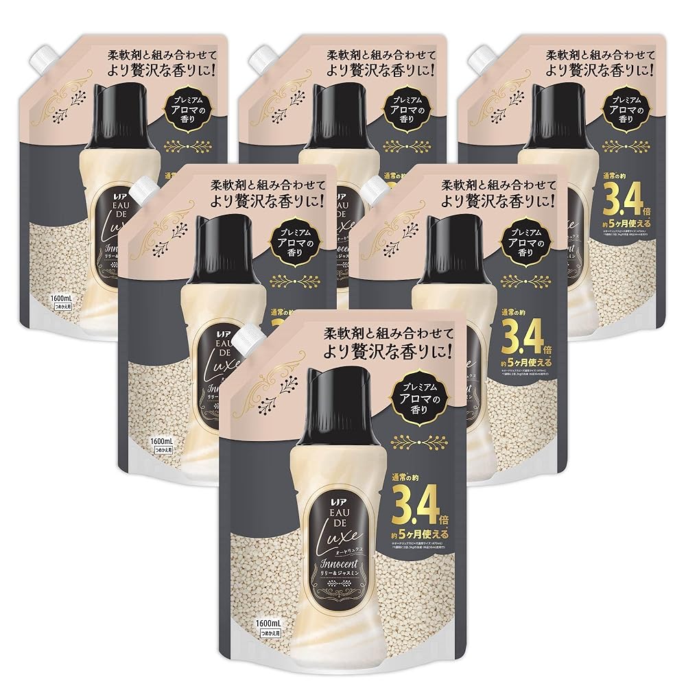 オードリュクス Innocent お洗濯の香り付けビーズ リリー&ジャスミンの香り 詰め替え 1600mL×6袋 大容量 ケース品 新モデル