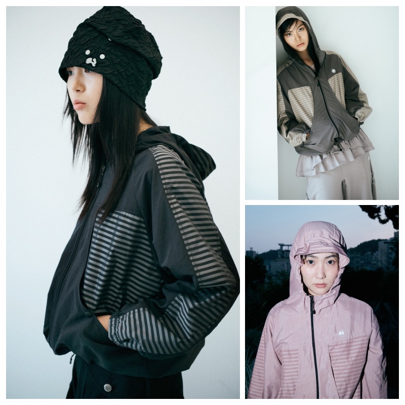 【HUGYOURSKIN】 STRIPE WIND-BREAKER : 3COLORS