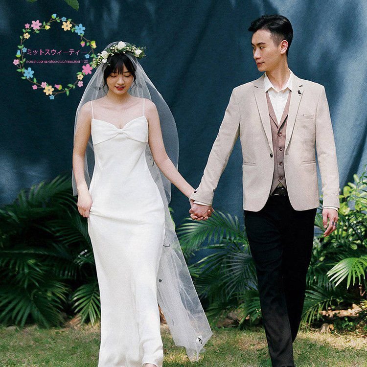 マーメイドドレス二次会ビーチウェディングドレス安い白パーティー結婚式ブライダル演奏会