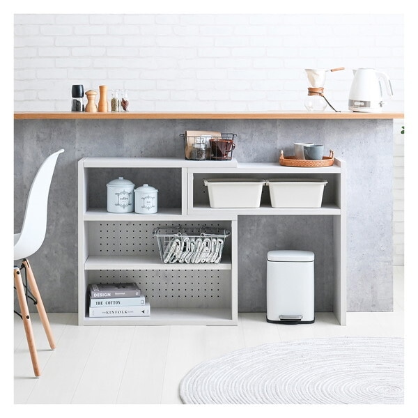 4FUL LK72-72CSR WH ホワイト ライク 伸縮ラック (ロータイプ/72cm幅) メーカー直送 13,313円