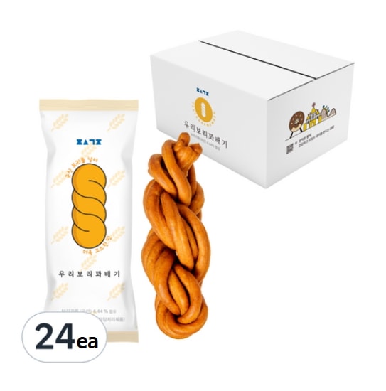 韓国産 大麦 ツイストドーナツ 24ea / 伝統お菓子 低カロリー 無着色 無着色 無添加 健康おやつ