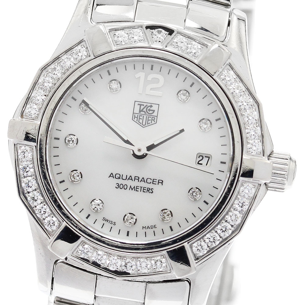 タグホイヤー TAG HEUER WAF1416 アクアレーサー 10P ダイヤベゼル クォーツ レディース _907568【中古】
