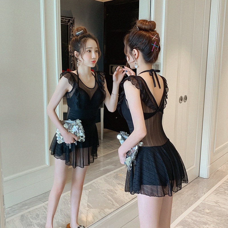 【1つ買うと10つ無料】女性のためのワンピース水着2025大規模な女性は控えめに見えハイエンドの感触の風の温泉温泉水着で腹を覆います