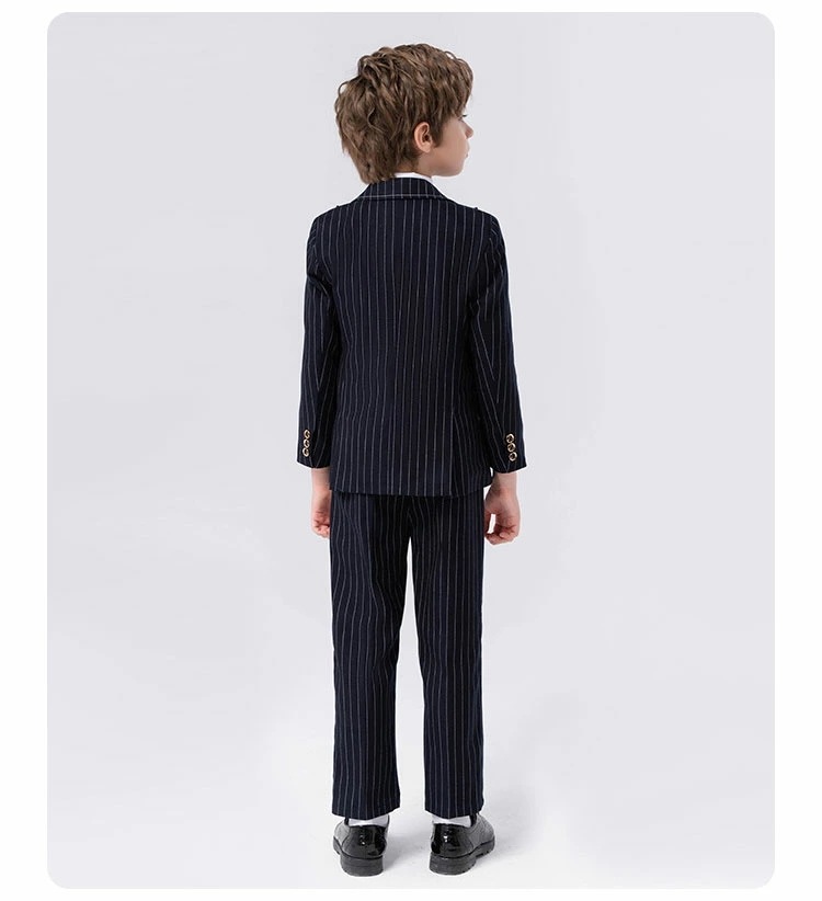 子供スーツ フォーマル スーツ 礼服 男の子 ５点セット ストライプスーツ 卒業式 キッズスーツ 発表会 入学式 入園式 七五三 婚葬祭 結婚式 葬式 法事 お盆 ブラック 春夏秋冬 大きい 子ども