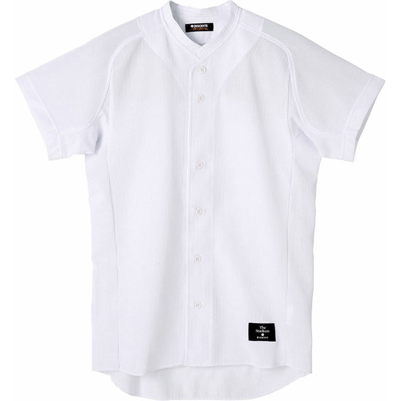 フルオープンシャツ(立衿) 野球＆ソフトボール ユニフォーム (std51tb-swht)