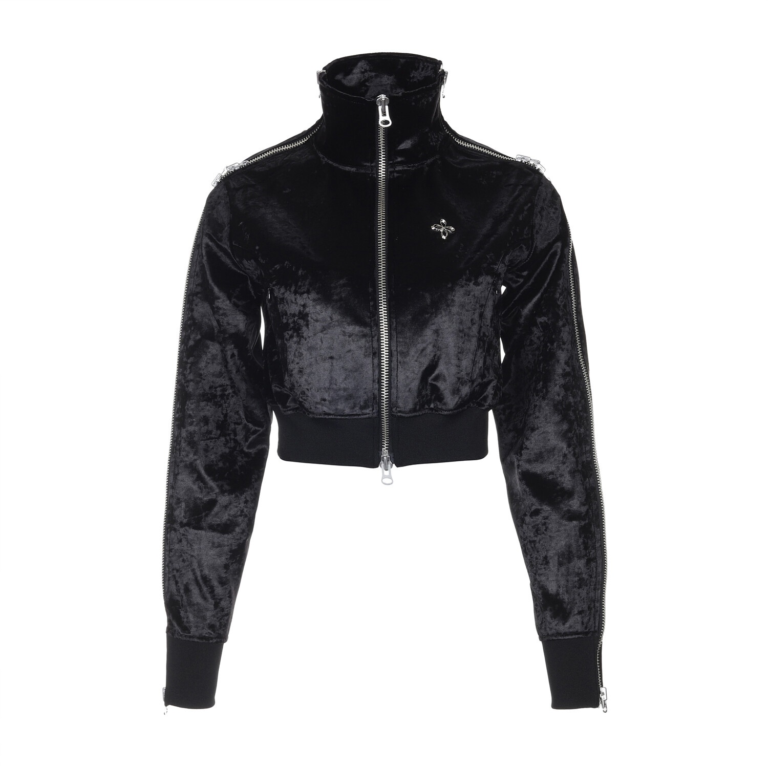 【SURGERY】 SURGERY SIDE ZIP VELVET CROP TRACK JACKET : BLACK 43,200円