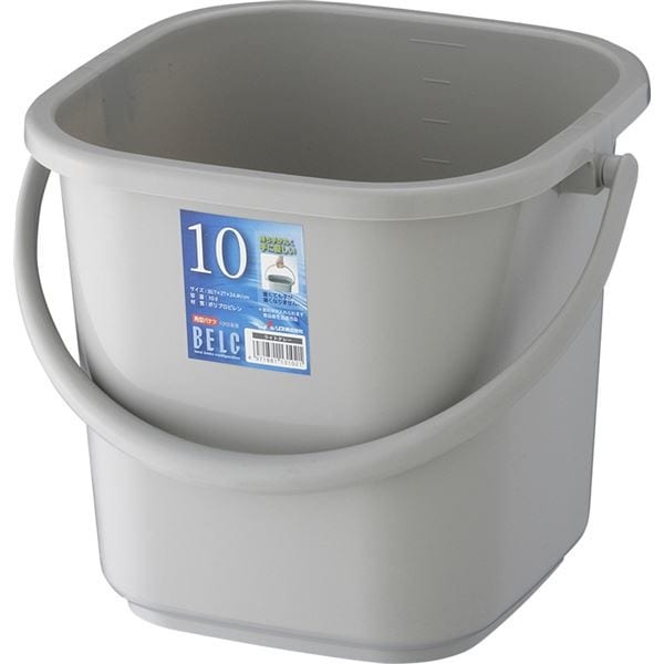 20セット ポリバケツ/清掃用品 10KB 本体 ライトグレー 角型 ベルク 家庭用品 掃除用品 業務用