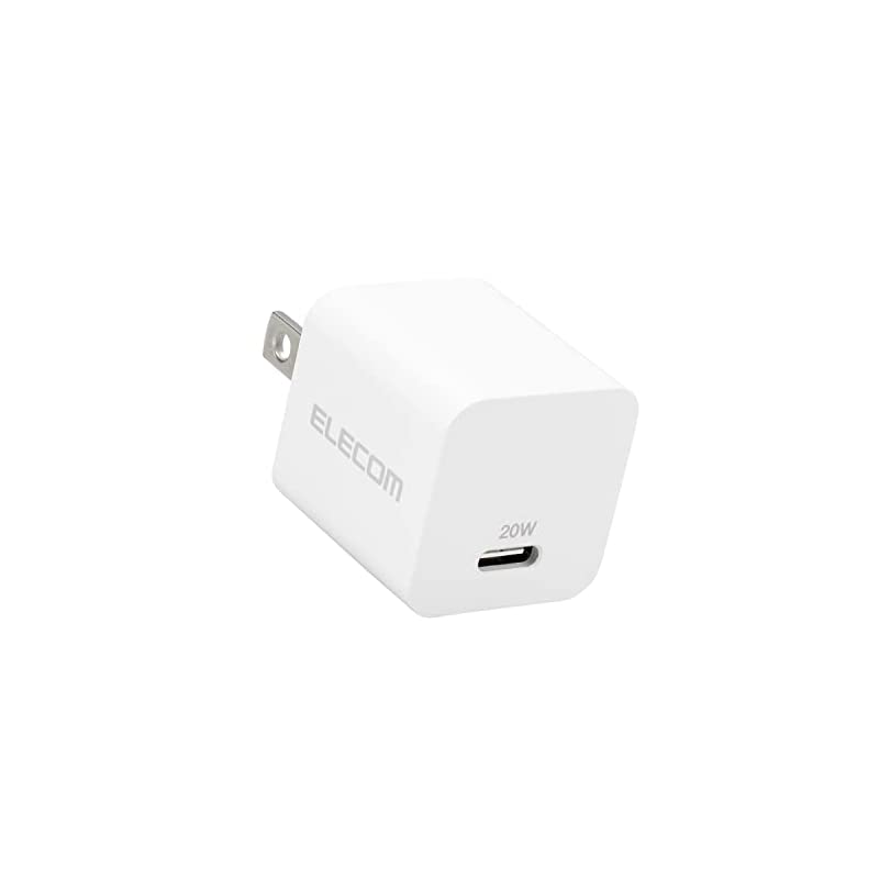 エレコム USB コンセント 充電器 65W USB PD対応 Type-C×1 スイングプラグ ホワイト EC-YAC03WH スマホ、タブレット 充電器